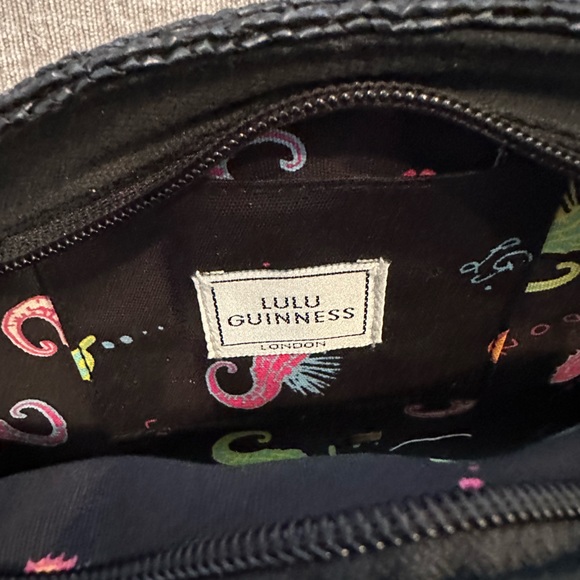 LuLu Guinness clutch. Black raffia. Not missing any shells. No rips. - Picture 2 of 5